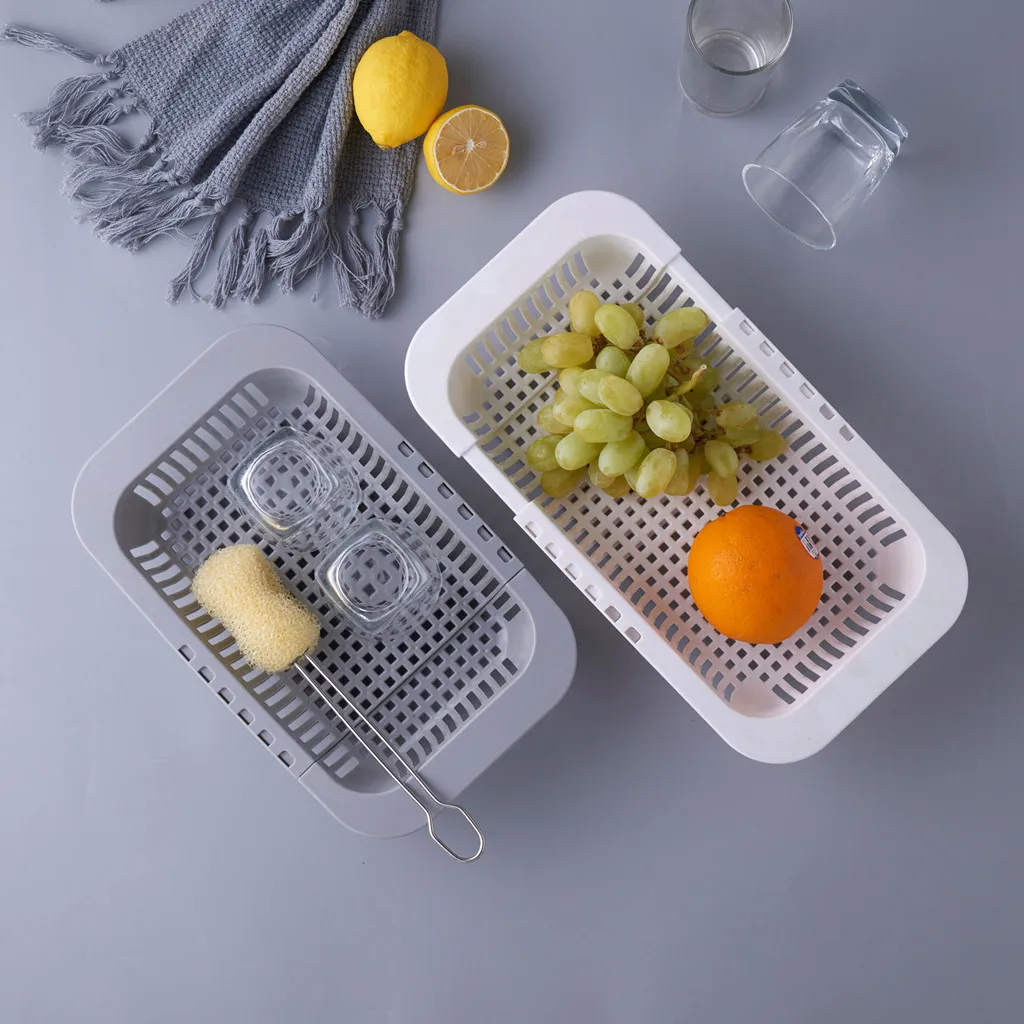 Кухонная выдвижная корзина для слива раковины, пластиковая стойка для посуды, фильтр для раковины, корзина для воды, корзина для фруктов и овощей, чехол для слива кухонной раковины