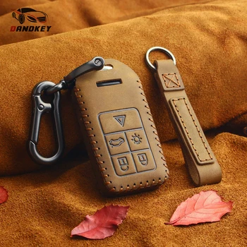 

Dandkey Remote Car Key Case Genuine Leather For Volvo Xc60 Xc90 V60 S60 C70 V40 S80L Fob 5 Buttons Smart Car Styling Accessories