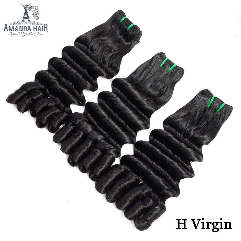

Amanda Funmi Hair Weave Bundles Ocean Wave Brazilian Hair Weave Bundles Unprocessed Double Drawn Human Virgin Hair Extensions