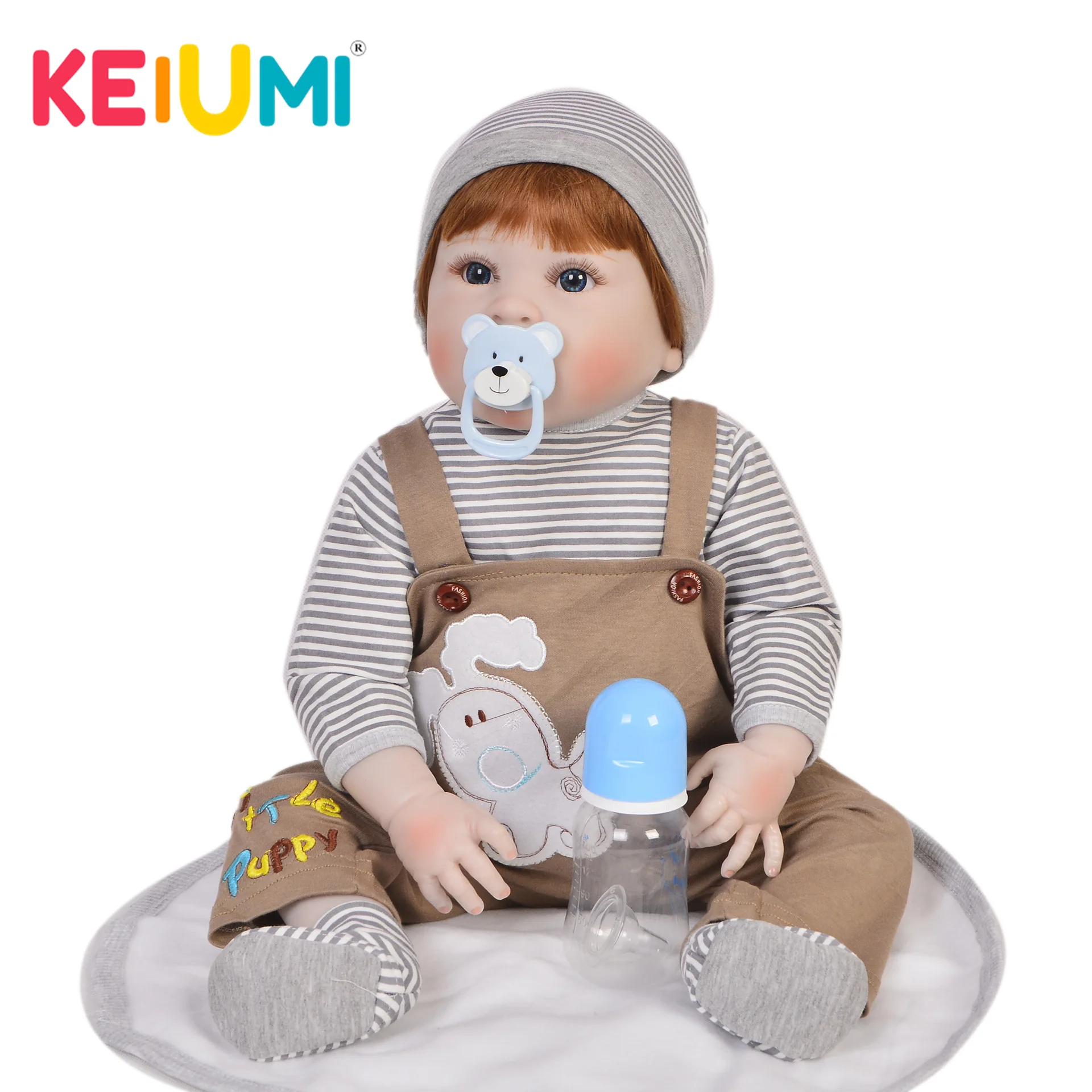 

Keiumi 23-Inch All Silica Gel Reborn Baby Doll Reborn Baby Boy Model Infant Safe Non-toxic