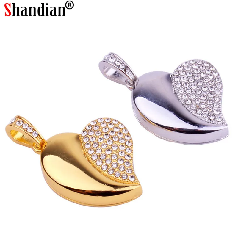 SHANDIAN 100% полная емкость Алмазный кристалл сердце USB флэш накопитель карта памяти