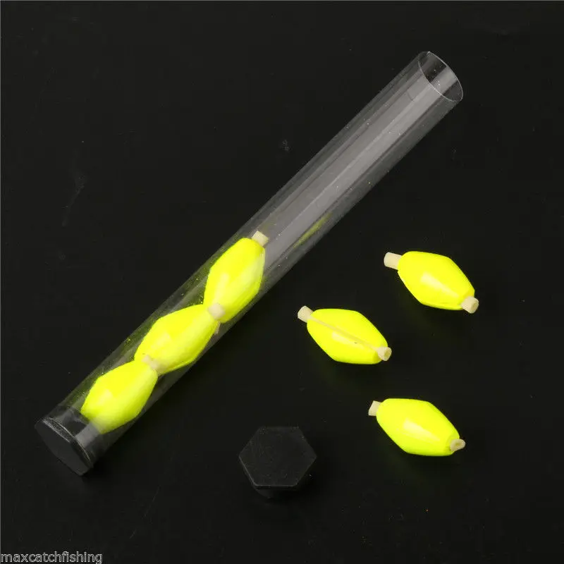 6Pcs Per Tube Float Foam Strike Indicators 20 x 10mm For Fly Fishing Plastic Tube Yellow / Orange