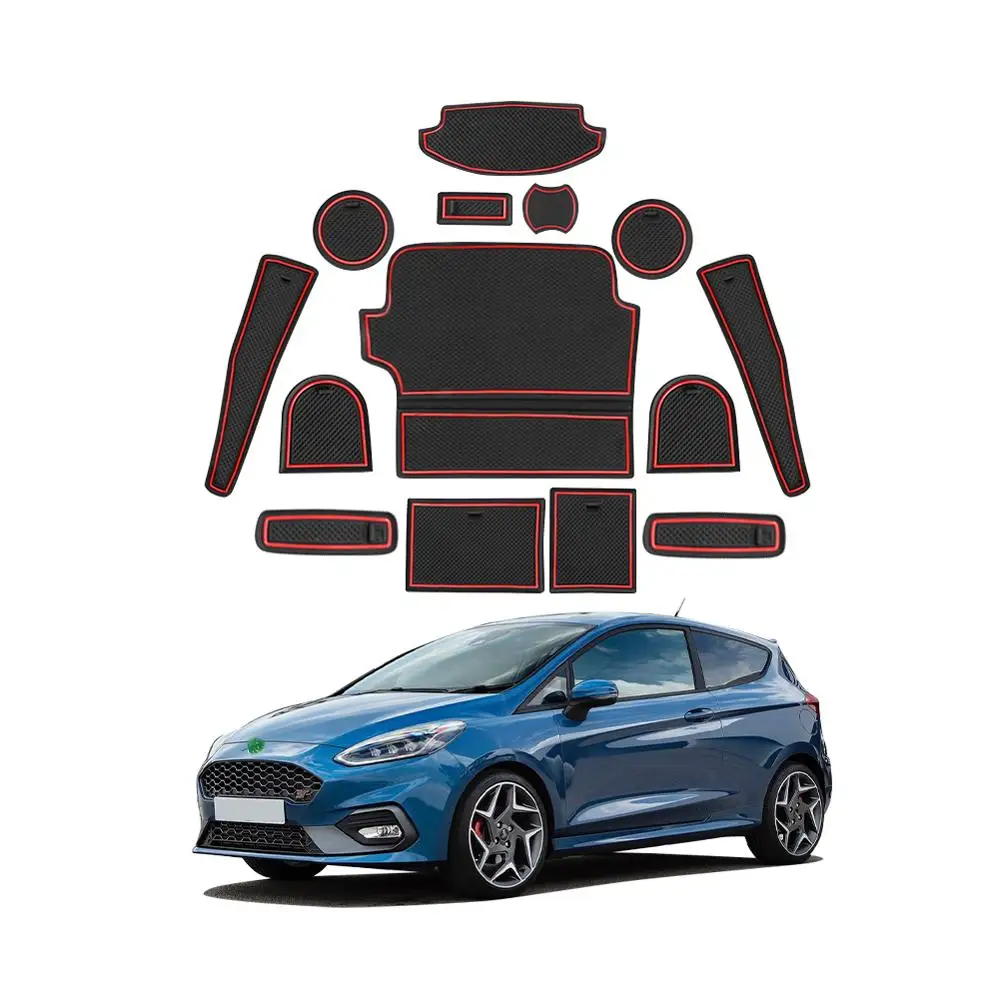 LFOTPP коврик для паза двери автомобиля Fiesta MK8 2017 2018 2019 2020 противоскользящие резиновые ворота Слот авто