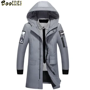 

Mens Hooded Extra Long Duck Down Padded Jackets Man Thick Winter Down Coats Male Fashion Long Overcoat Keep Warm Outerwear