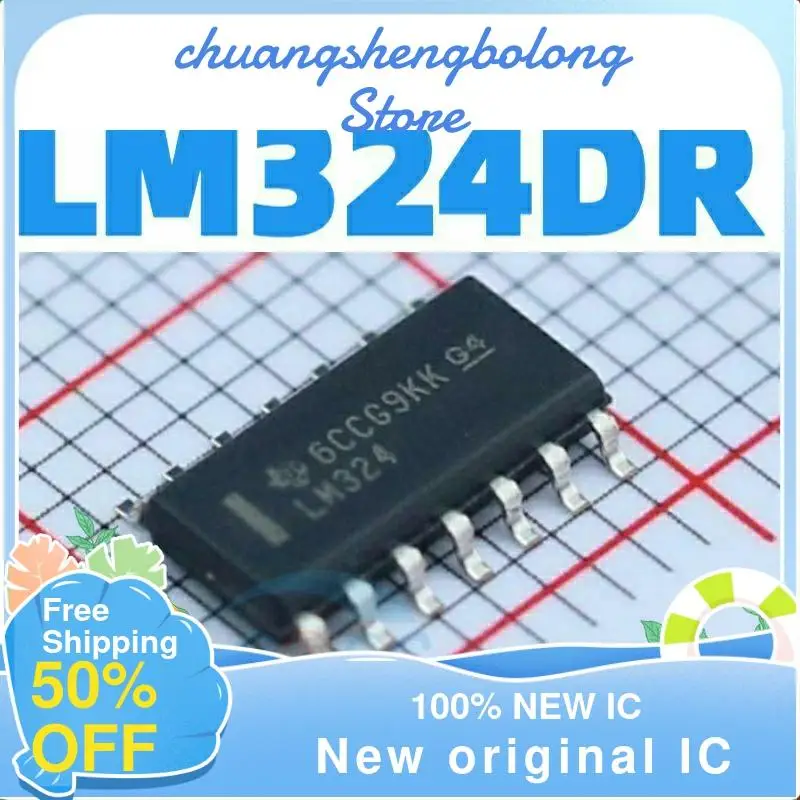 

100 шт. LM324 LM324DR LM324DT SOP-14 новый оригинальный IC