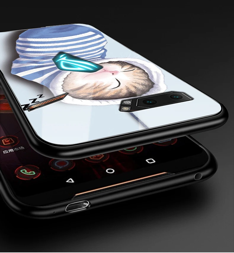 Для Asus ROG Phone II ZS660KL чехол силиконовый бампер жесткая стеклянная задняя крышка для Asus ROG Phone 2 ZS660KL Gaming Phone2