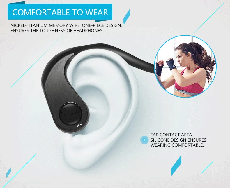 Bluetooth 5,0 оригинальные Беспроводные спортивные наушники Z9 с костной проводимостью, гарнитура с поддержкой громкой связи, Прямая
