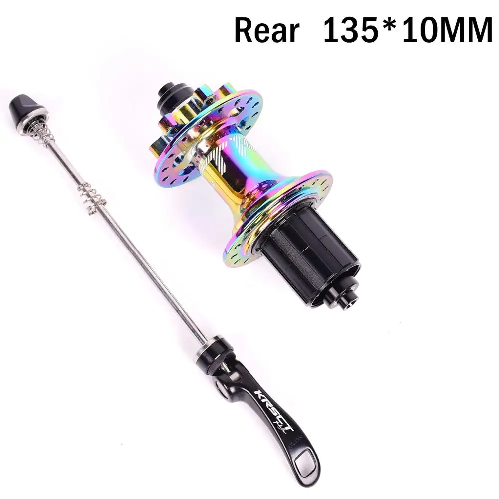 QR rear 135X10MM KRSEC красочные 32 отверстия велосипедный втулка QR через ось 5 подшипники 6 Pawls 72 кликов AM FR MTB горный велосипед Радуга концентраторы 8 9 10 11s - Цвет: QR rear 135X10MM