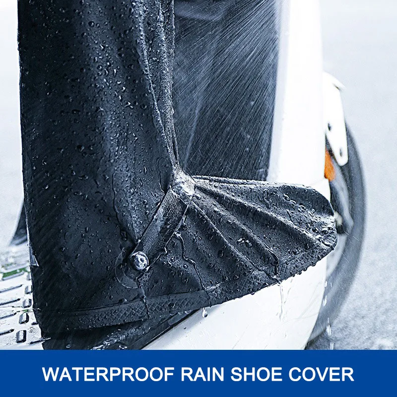 Motorcycle Shoe Cover Black Waterproof Wear-resistant High-tube Motorcycle Rain Boot Covers Outdoor Travel Rain Shoe Covers Motocross Riding Sport