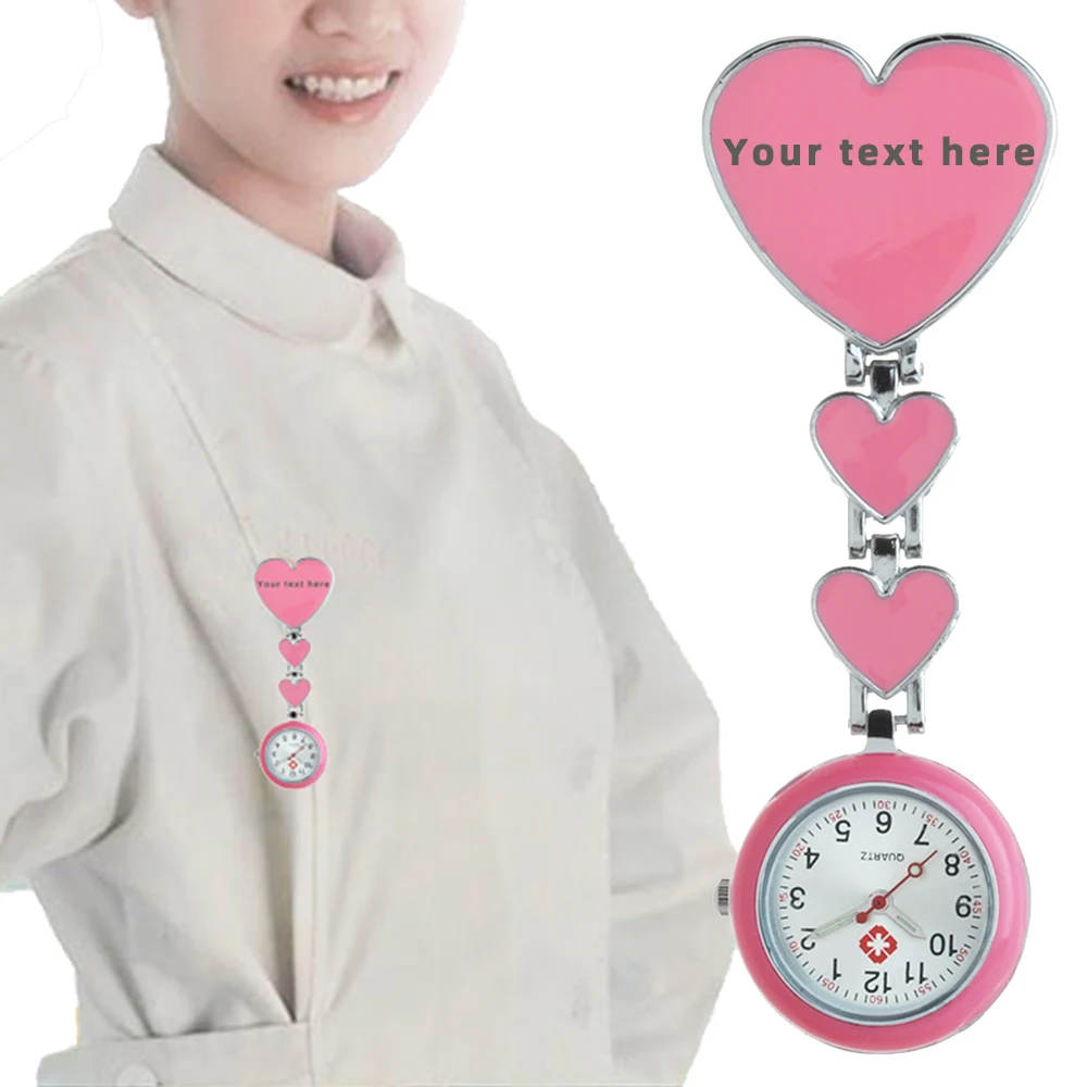 Personalized Name Watch Uniform Nurse Pocket Watch Engrave Names Watches Lapel Pins Luminous