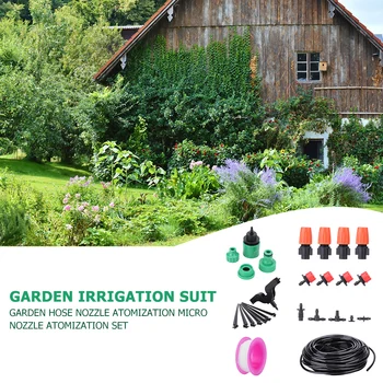 

1set Garden Watering Hose Sprinkler Atomization Drip Automatic Irrigation System Household Garden Planting Elements