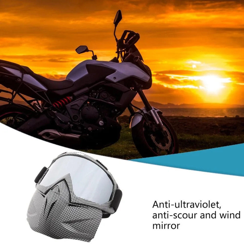 Motorcycle Mask Goggles And Mouth Filter for Motorcycle Helmet Moto Casque Casco Capacete Open Face Detachable Goggle Helmets