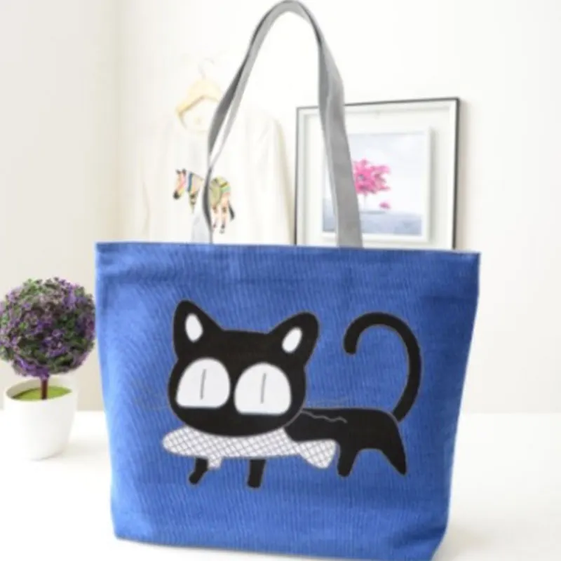 Модные женские холщовые сумки ISHOWTIENDA с милым мультяшным котом сумка через плечо