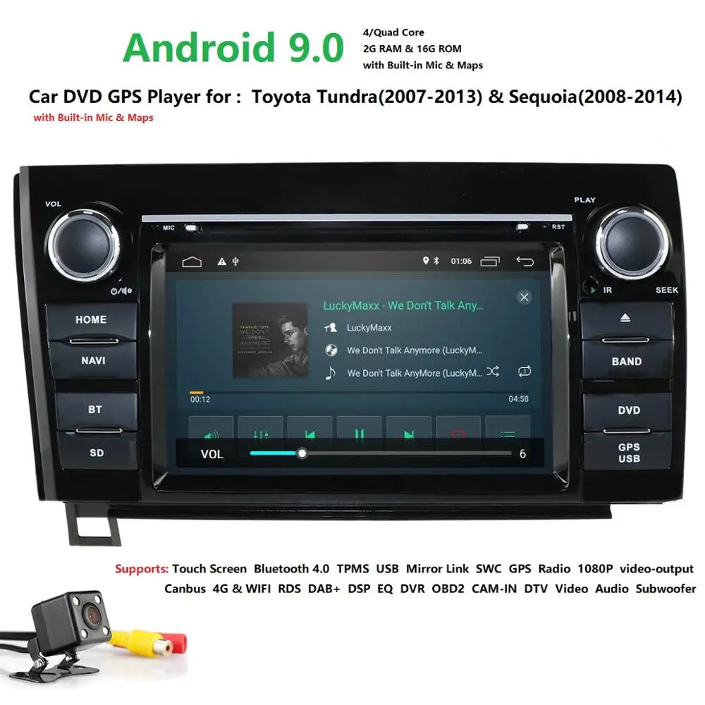 Best Android 9.0 2din QuadCore2GB RAM 32GB SD 16GB ROM Car DVD Player for Toyota Tundra Sequoia Radio Stereo GPS Navigation system 0 Best Android 9.0 2din QuadCore2GB RAM 32GB SD 16GB ROM Car DVD Player for Toyota Tundra Sequoia Radio Stereo GPS Navigation system 0
