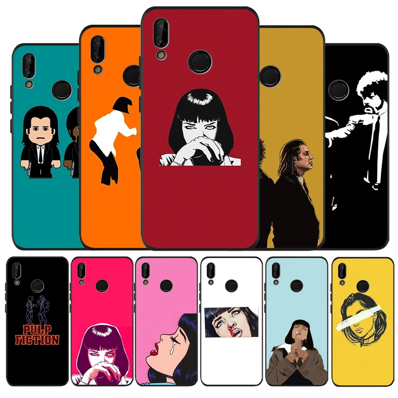 Черный силиконовый мягкий чехол Pulp ниматор для телефона huawei P40 P30 P20 P10 Pro P9 Lite Psmart