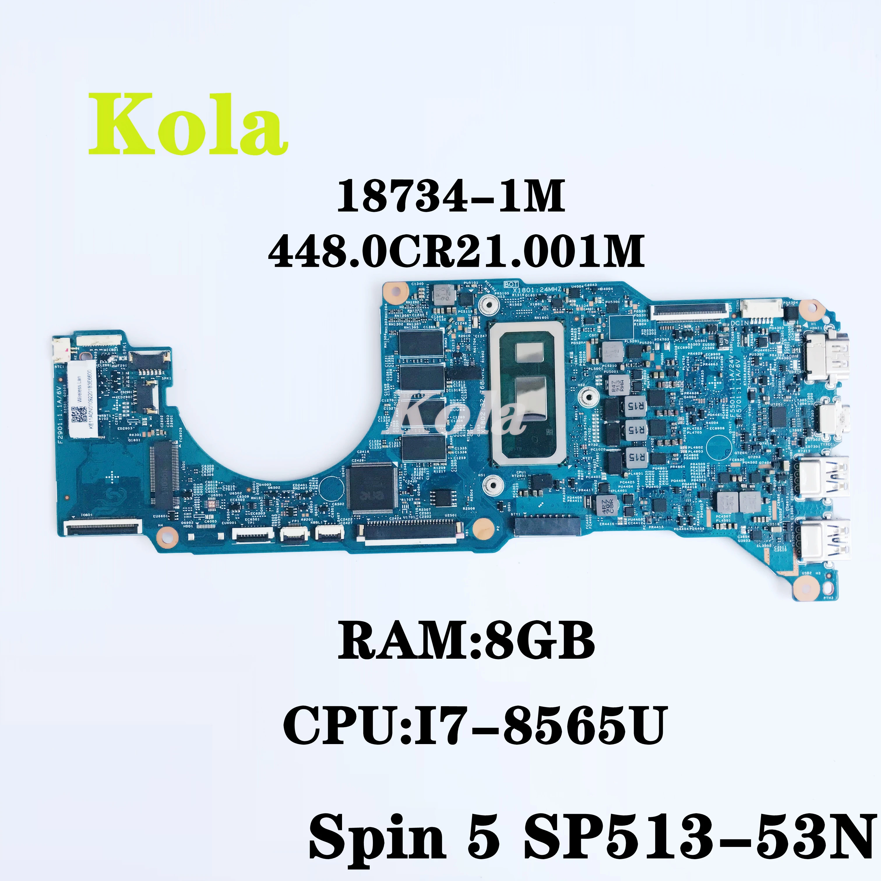 448 0cr21 001m For Acer Spin 5 Sr513 53 Sp513 53n N17w2 Laptop Motherboard 1m With I7 8565u Cpu 8gb Ram 100 Fully Tested Laptop Motherboard Aliexpress