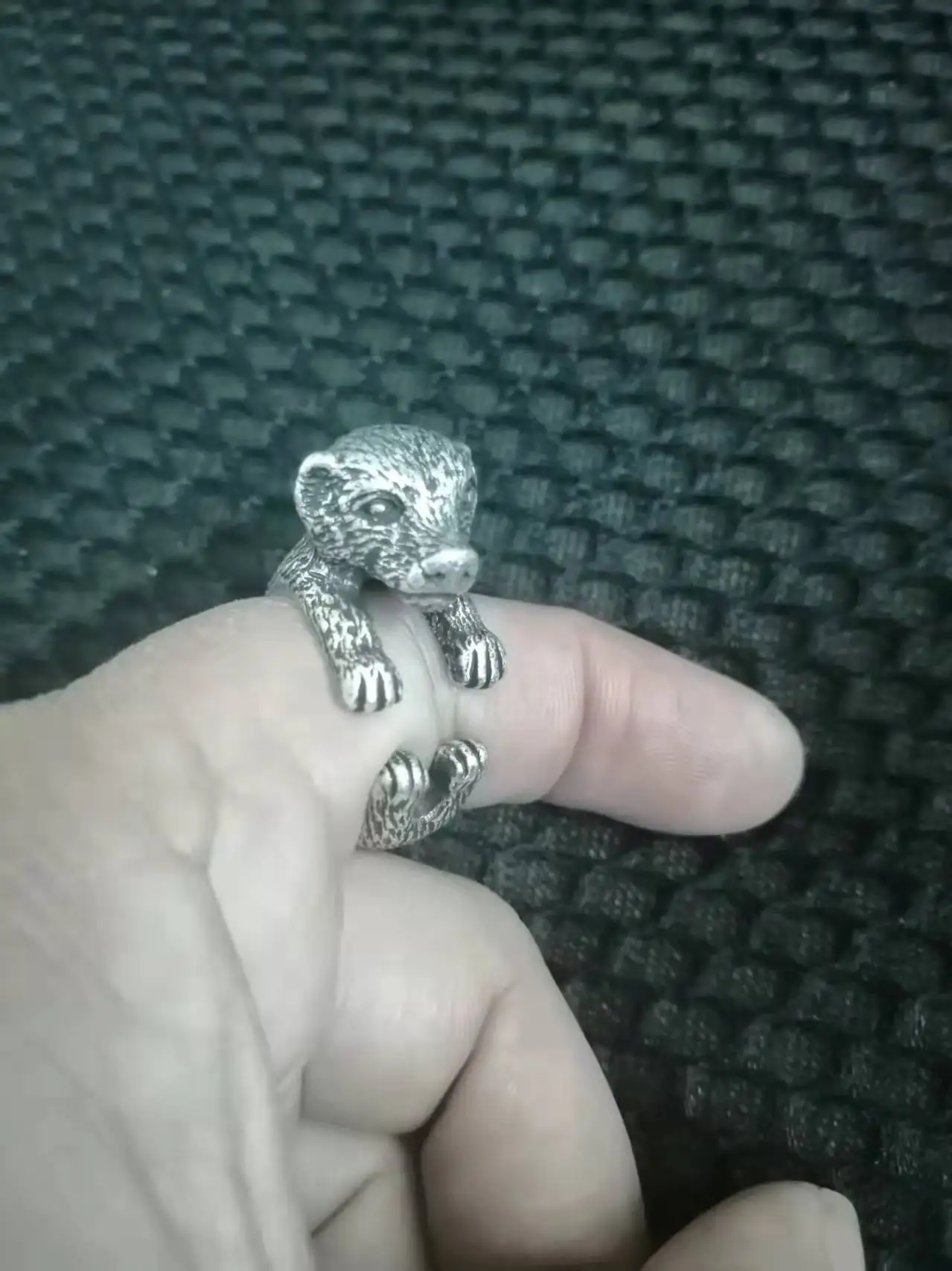 New Vintage Honey Badger Jewelry Ratel Rings Antique SilverRings