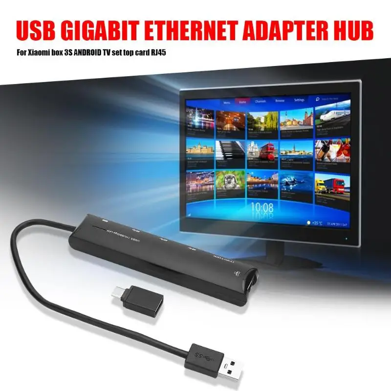 Горячая Распродажа USB-C конвертер Классический Тонкий USB Ethernet USB 3,0 в RJ45 USB 3,0 концентратор адаптер сетевая карта для приставки