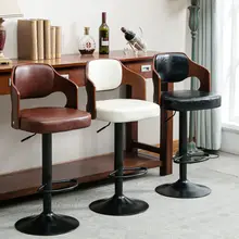 

барный стул Bar Stool Solid Wood Bar Stools Home Retro Back Lift Rotary High Stool Front Desk Cashier Bar Chair Counter Stool