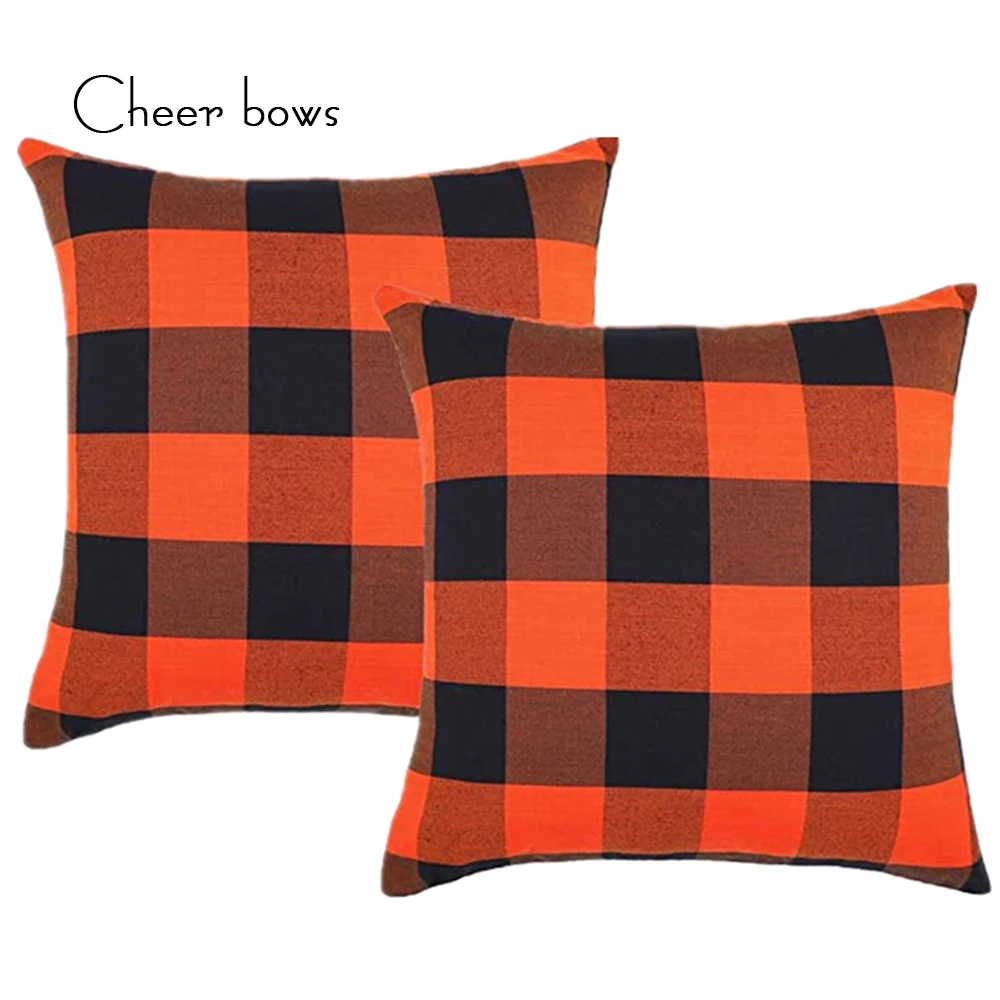 

Cheerbows Red Black Grids Printed Cushion Cover Polyester Throw Pillow Case Striped Grid Triangular Geometric Art Cushion Cover
