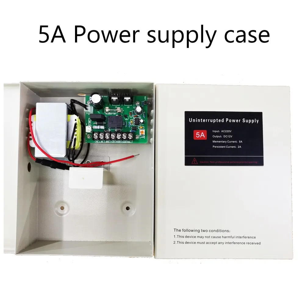 

Access Control Uninterrupted Power Supply Case 12V 3A 5A Optional Back-Up Power Electricity Transformer Home Office Use