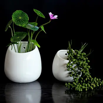 

Adeeing Modern Creative Ceramic Hanging Planters Succulent Plant Pots Hydroponic Flowerpot