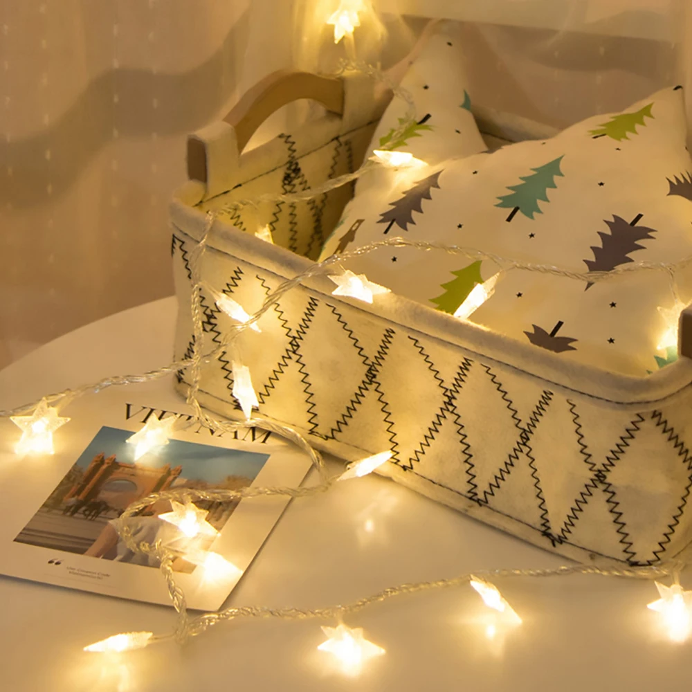 10-20LED Star Light String Twinkle Garlands Battery Powered Christmas Lamp Holiday Party Wedding Decorative Fairy Lights 1
