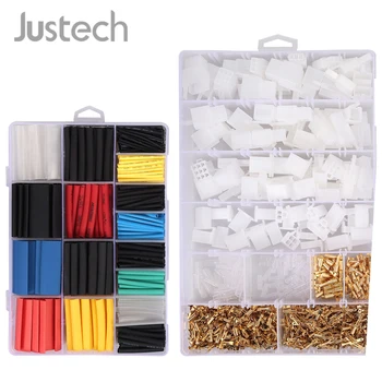 

Justech 700pcs 2 3 4 6 9 Pin Plug Housing Pin Header Crimp Electrical Wire Terminals Connector Combo Assorted Sleeving Cable Kit