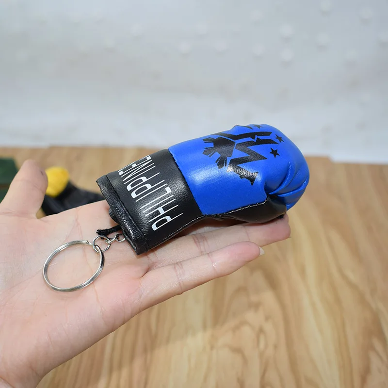 Имитация ПВХ перчатки брелок мини-боксерские перчатки брелок с подвеской для сумки орнамент автомобильный брелок модный подарок для мужчин и женщин K2403