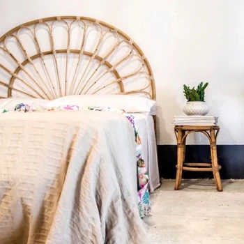 

Simple and modern hand-made natural rattan headboard