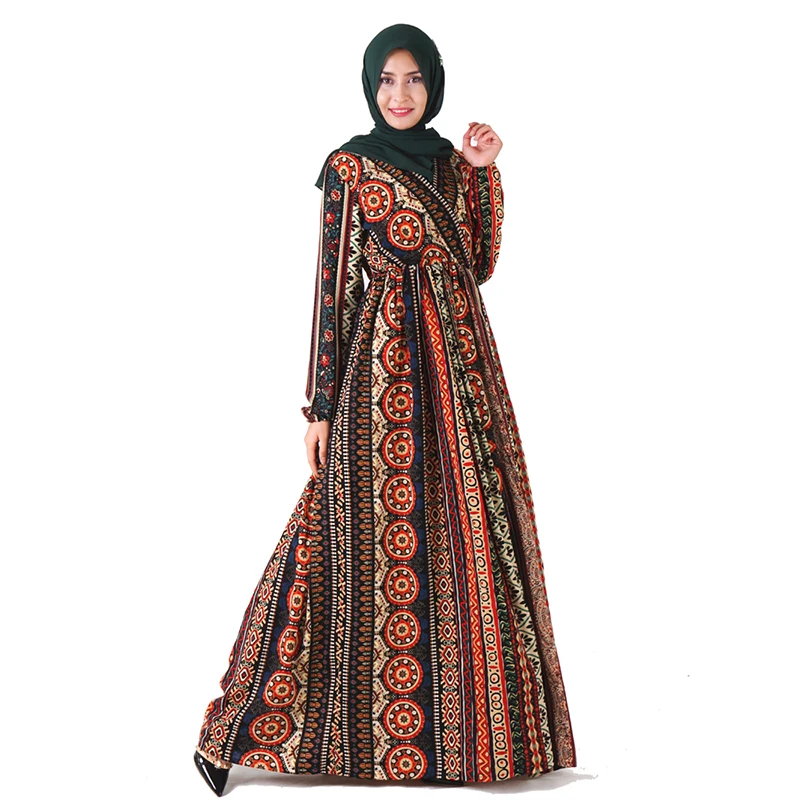 Abaya Дубай Кафтан Макси арабский мусульманское платье для женщин хиджаб