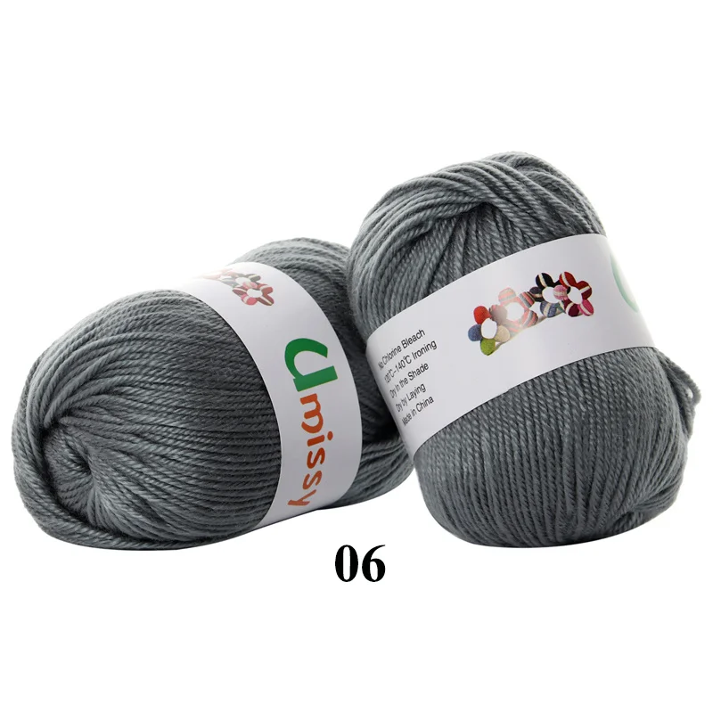 1pc 06 1 шт. нитки для вязания крючком Кашемировая Пряжа для Вязания Шерсти Шелковой Пряжи Мягкий Ребенок Пряжи 50 г/шт. Розничная - Цвет: 1pc 06