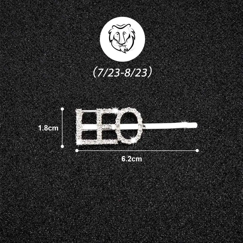 Leo 1 шт. блестящие заколки для волос с надписью Созвездие для девочек, стразы с кристаллами, заколка для волос для женщин, инструмент для укладки волос, аксессуары для волос с бриллиантами - Цвет: Leo
