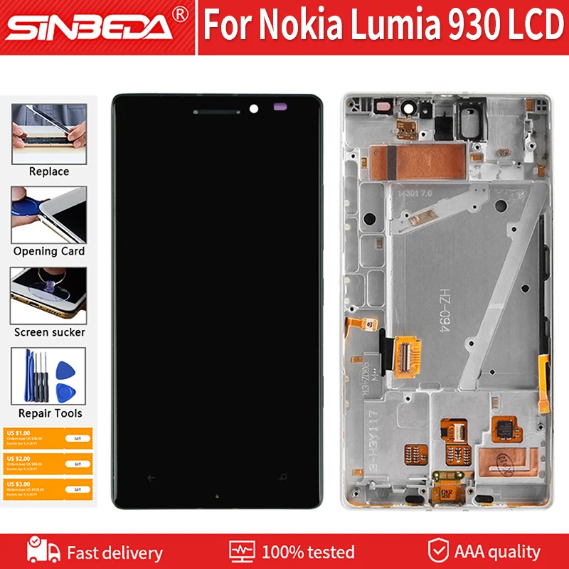 Оригинальный AMOLED экран 5 0 дюйма для Nokia Lumia 930 сенсорный ЖК-дисплей с рамкой