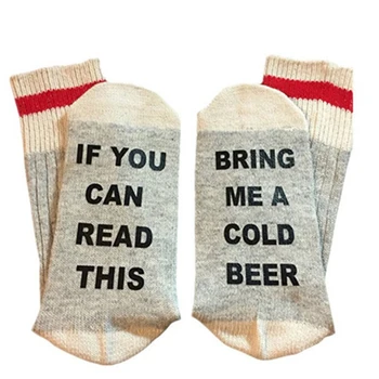 

Women Men Socks IF YOU CAN READ THIS Cotton Letter new tube socks