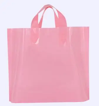 5 шт. 30*20 см* 8 см/40*30 см* 10 см большие красочные пластиковые пакеты для покупок ткань подарочная упаковка Пакеты с ручкой - Цвет: Розовый