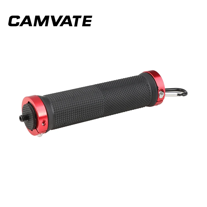 

CAMVATE 1/4"-20 Rubber Handgrip Support Stabilizer With Split Ring For DSLR Video Flash Light (Red Locking Ring) C2328
