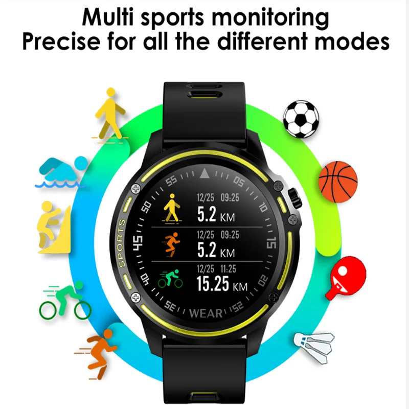 L8 smart watch continuous monitoring heart rate ECG sleep full screen touch color screen