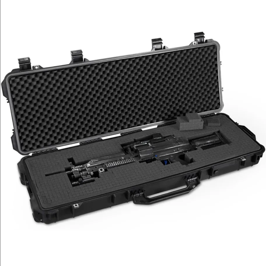

high quality long Tool case gun case large toolbox Impact resistant sealed waterproof case equipment camera with pre-cut foam