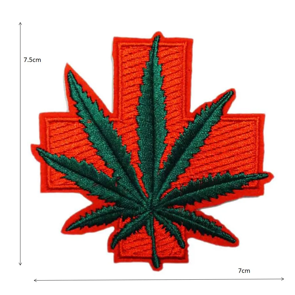 Stoner Smiley Pot Leaf Face Weed retro boho hippie Face US Flag Alien UFO Embroidered iron on patch - Цвет: Антикварный цинк