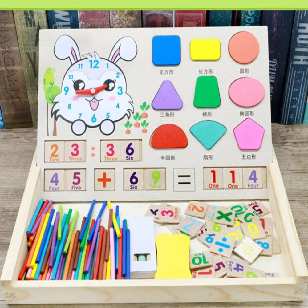 colorful Стиль Деревянные Монтессори детские математические игрушки арифметические счетные игрушки Детские Обучающие Развивающие деревянные игрушки-пазлы подарки - Цвет: colorful