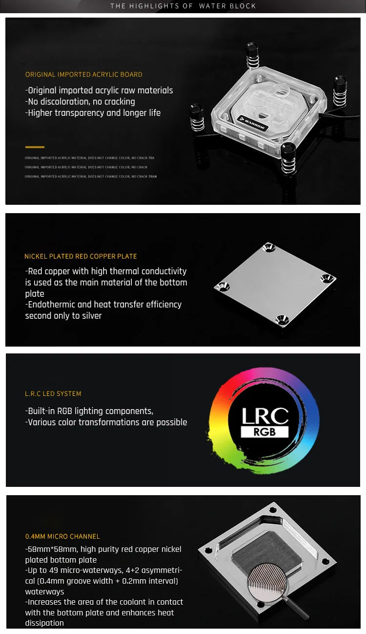 Курган LTYK3A-04-V2, для RyzenAMD/AM4/AM3 cpu водяные блоки, LRC RGB v2 акриловый блок водяного охлаждения с кулером для процессора радиатор