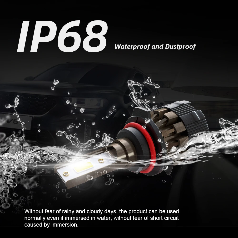 K2-светодиодный Автомобильный светодиодный фары для авто 9005/HB3/H10 9006/HB4 H1 H4/HB2/9003 H7 H8/H9/H11 комплект автомобильных светодиодных фар замены лампы