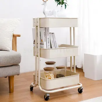 

Storage Rack Kitchen Vegetable Trolley Landing Multi-layer Movable Trolley Baby Goods Storage Rack