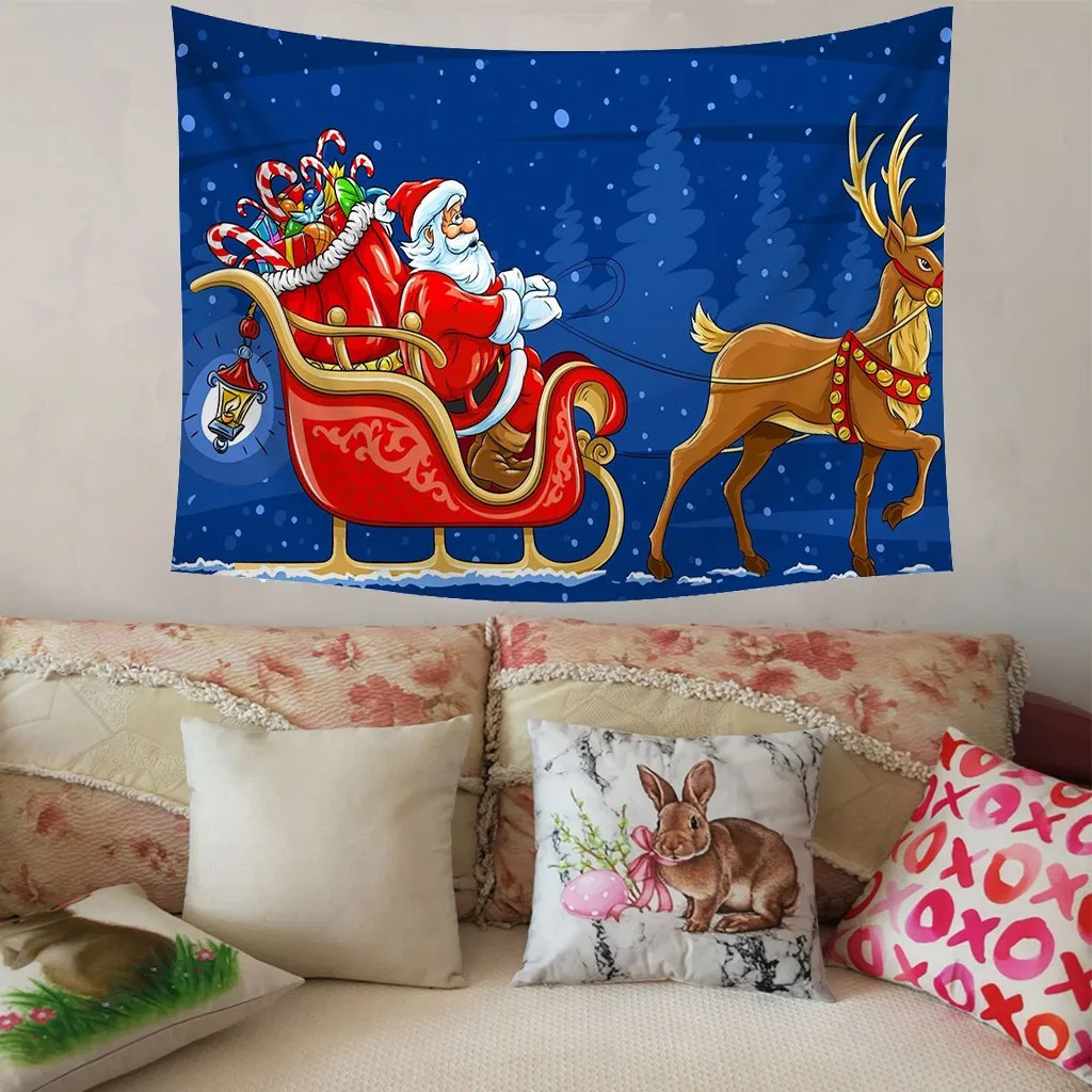 Christmas Xmas Tapestry Hippie Room Bedspread Wall Hanging Throw Blanket Christmas Decorations For Home Macrame Wall Hanging