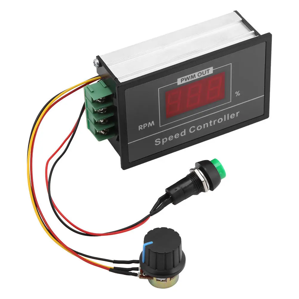 DC 6~ 60V 12V 24V 36V 48V 30A PWM Регулируемый контроллер двигателя Start Stop переключатели