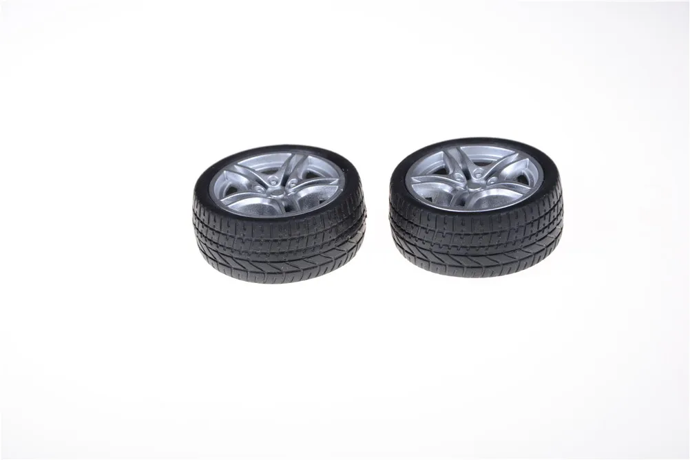 2pcs 1/10 Rubber Car Tire Toy Wheels Plastic DC Drive Gear Motor wheek Tyre For Smart Robot wheels Aperture 2.9mm | Игрушки и хобби