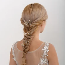 TRiXY H61 свадебный головной убор аксессуары для волос невесты шпилька для волос с жемчужиной зажим Стразы Свадебные Заколки свадебный аксессуар для волос