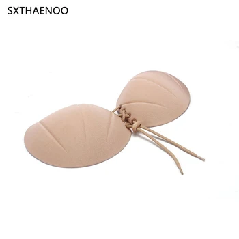 

SXTHAENOO Women Adhesive Bra Strapless Sticky Silicone Invisible Push Up Brassiere Waterproof Bikini Breast Chest Swimsuit Pad