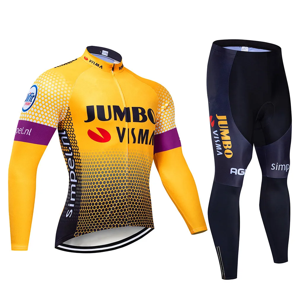 ciclismo para hombre de manga larga de secado rapido bicicleta jersey equipo de equitacion pantalones de gel traje - Цвет: Long sleeve suit